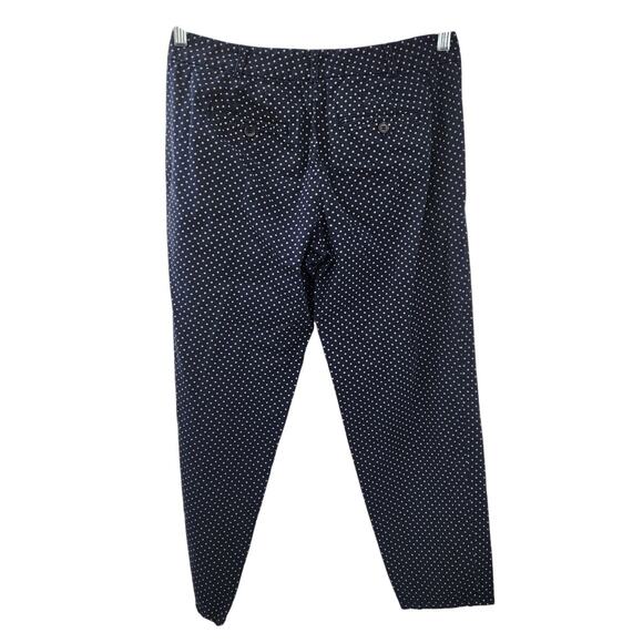 Talbots Navy Blue Polka Dot Pants Womens Petite Size 8P - Picture 2 of 5